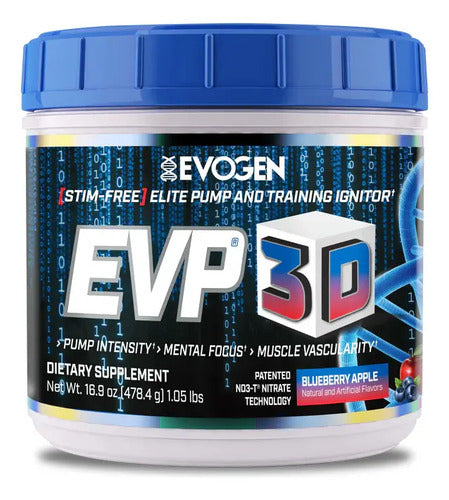 Evogen Pre Entreno En Polvo Suplemento Deportivo Blueberry Apple 478.4g