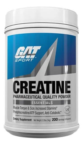 Gat Sport Creatina Monohidratada 1kg 200 Porciones Sin Sabor Gluten Free