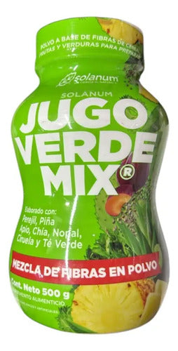 Jugo Verde Mix Fibra Para Mezclar En Polvo 500 Grs Solanum