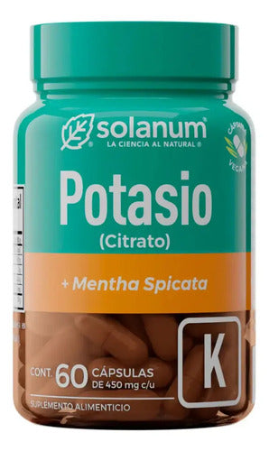 Citrato De Potasio 60 Caps Vegetales Solanum Menta