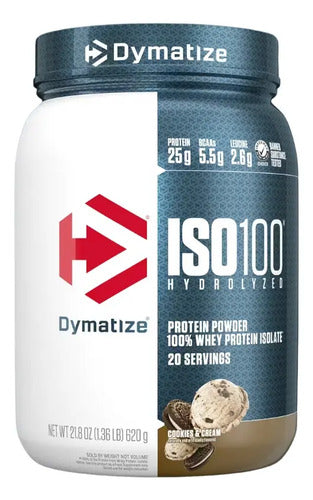 Proteina Iso 100 Dymatize Hidrolizada 1.4 Lbs 20 Servicios Sabor Cookies And Cream Galletas Con Crema