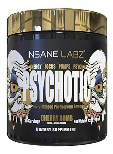Suplemento En Polvo Insane Labz Cafeína De Psychotic Gold Sabor Bomba De Cereza X 203g