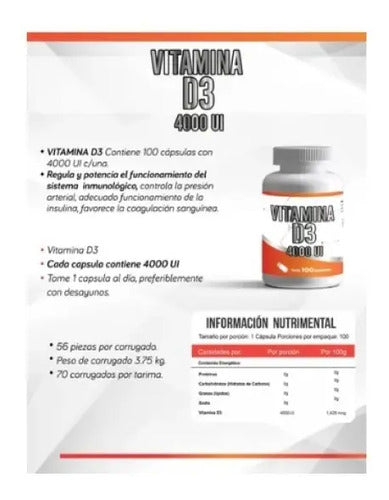 Migh Vitamina D3 4000 Ui 100 Caps Sin Sabor