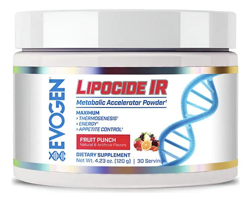 Termogenico Evogen Lipocide Ir 30 Servs Sabor Fruit Punch Ponche De Frutas