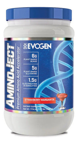 Evogen Aminoject Bcaa 30 Servicios Sabor Strawberry Margarita Suplemento Deportivo Margarita De Fresa