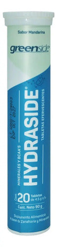 Tabletas Efervescentes Minerales Bcaas Greenside Hydraside Sabor Mandarina