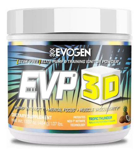 Preentreno Evogen Evp 3d 40 Servicios Sin Estimulante Sabor Tropic Thunder