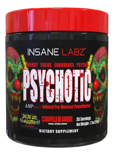 Pre Entreno Insane Labz Psychotic 35 Servicios Los Sab Sabor Caramelo De Sangre Dia De Muertos