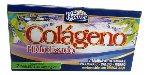 Colágeno Hidrolizado Ypenza Vitamina A, E, C 7 Tabs 500 Mg Sin Sabor