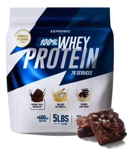 Proteína En Polvo Euphoric De Suero 100% Sabor Chocolate 2.2 Kg