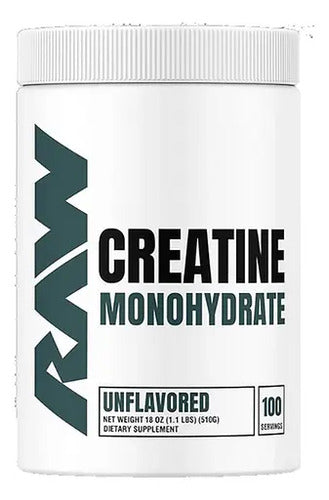Raw Creatina Monohidratada 500 Gramos 100 Porciones Sabor Sin Sabor