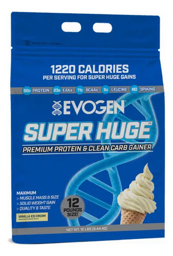 Evogen Super Huge Proteína En Polvo 12 Lbs Sabor Nieve De Vainilla