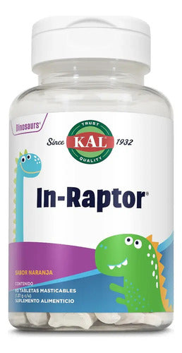 Multivitamínico Masticable Para Niños Kal In-raptor Vitamina C Sabor Naranja 60 Tabletas