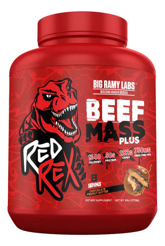 Proteina Red Rex Beef Big Mass Plus 6 Lbs Big Ramy Labs Sabor Chocolate Peanut Butter