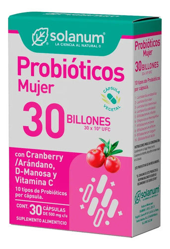 Solanum Probióticos Mujer 30 Billones Arandano 30caps Sin Sabor