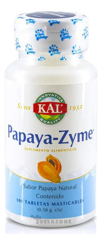 Enzimas Digestivas Kal Tabletas Masticables Papaya Sin Gluten Orgánico