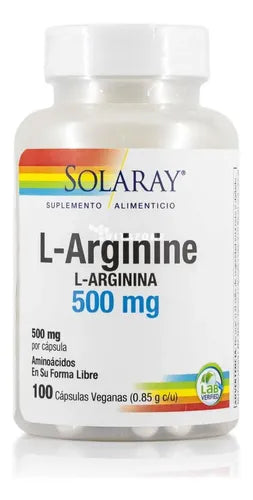 Solaray Arginina 500mg 100 Capsulas Sfn Sin Sabor