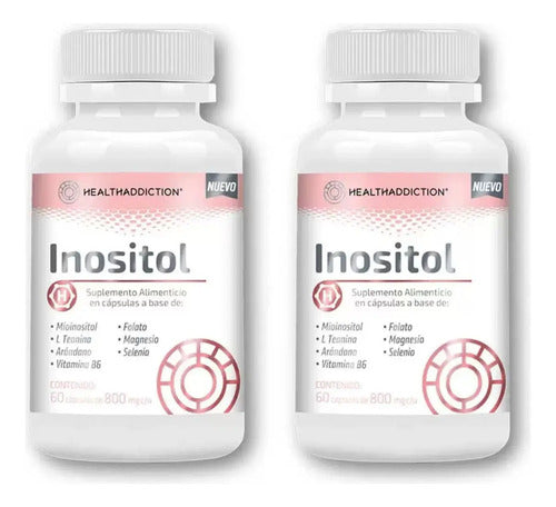 Suplemento Inositol Healthaddiction 2 Pack 120 Cápsulas Sabor Sin Sabor