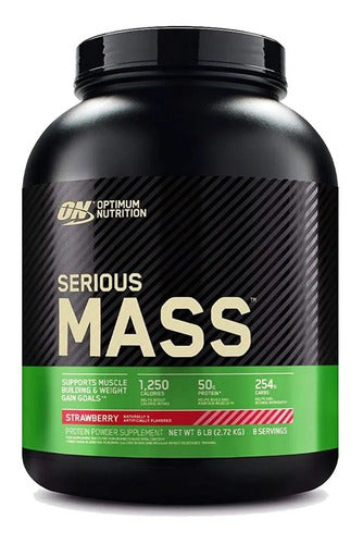 Suplemento En Polvo Optimum Nutrition Carbohidratos De Serious Mass Sabor Fresa X 2.72kg