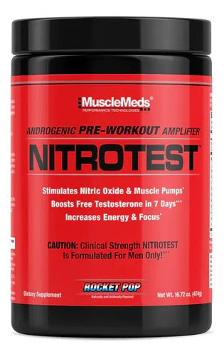Pre Entreno Musclemeds Nitrotest 30 Servicios 468g Rocket Pop Testosterona