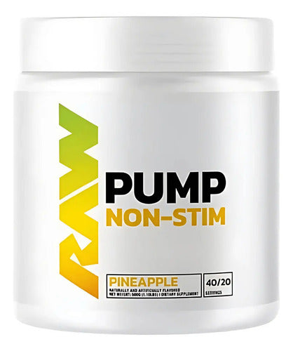 Raw Pump Non Stim Pre Entrenamiento 40 Servicios Sabor Pineapple Piña