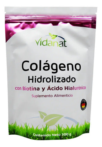 Colágeno Hidrolizado Puro, Biotina, Acido Hialurónico 300gr Sabor Sin Sabor