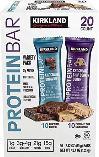 Barras De Proteína 20pzs Kirkland Signature Full Sabor Chocolate