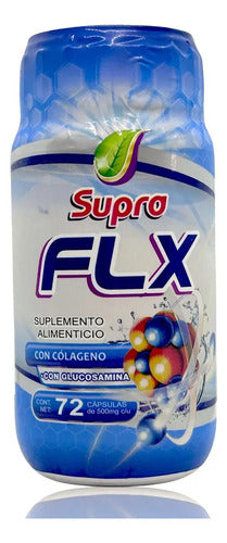 Colágeno Con Glucosamina Flx 72 Cápsulas De 500 Mg Supra Sin Sabor