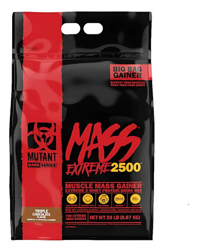 Gainer Mutant Mass Xxxtreme 2500 20 Lb Ganador De Peso Bolsa Sabor Triple Chocolate