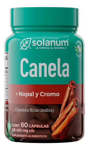 Canela Nopal Cromo 60 Cápsulas Vegetales Solanum N/a