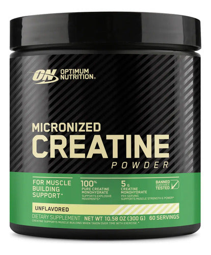 Optimum Nutrition Powder Creatina Micronizada 300g 60 Porciones De 5g Mejora Fuerza Y Rendimiento Suplemento Deportivo De Alta Pureza Sin Sabor