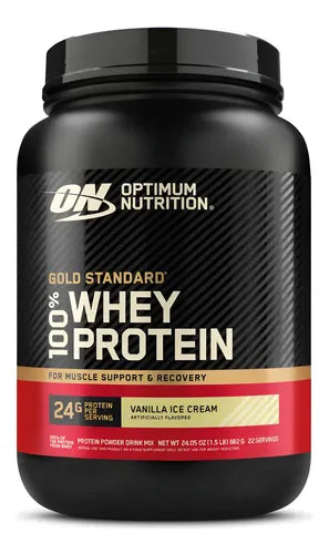 Proteína Gold Standard 100% Whey X 1.5 Lb Optimum Nutrition Vanilla Ice Cream Nieve De Vainilla
