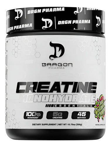 Dragon Pharma Creatina Monohidrato Saborizada 45 Servicios. Sabor Caramelo De Sandía Agria