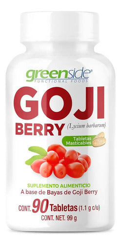 Suplemento Nutricional Goji Berry Greenside En Tabletas Masticables, 90 Unidades Sin Sabor