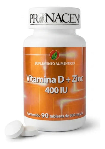 Vitamina D Con Zinc Pronacen 90 Tabletas Sistema Inmune Sin Sabor