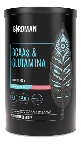 Birdman Bcaa + L Glutamina En Polvo | Con Electrolitos & Vitamina B12 | Fresa | 30 Porciones Frutilla