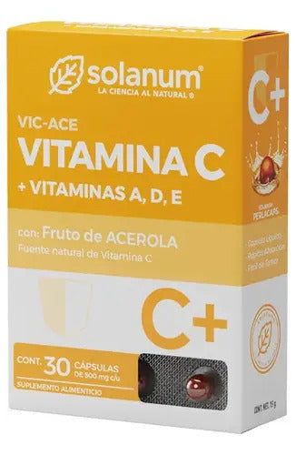 Suplemento Vitamina C A D E Cápsulas 30 Uds Sin Sabor, Vegano
