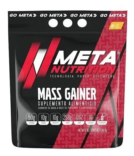 Proteina Meta Nutrition Mass Gainer 12 Lb Sabor Strawberry & Cream Fresa