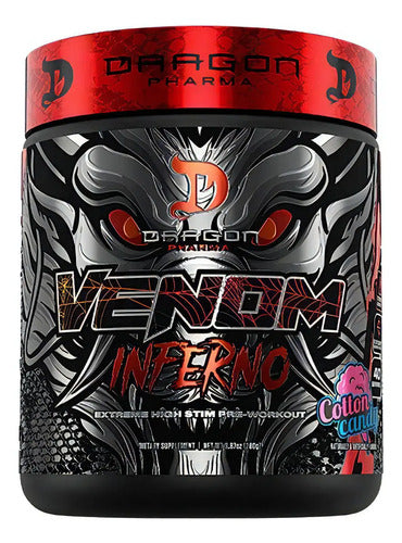 Pre Entreno Dragon Pharma Venom Inferno 40 Servs Extreme Sabor Cotton Candy Algodón De Azúcar