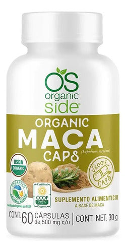 Organic Side Maca Organica 500mg 60 Capsulas Sabor Sin Sabor