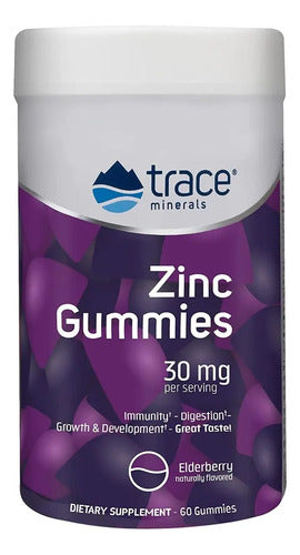 Trace Minerals Zinc 60 Gomitas Sabor Elderberry Saúco