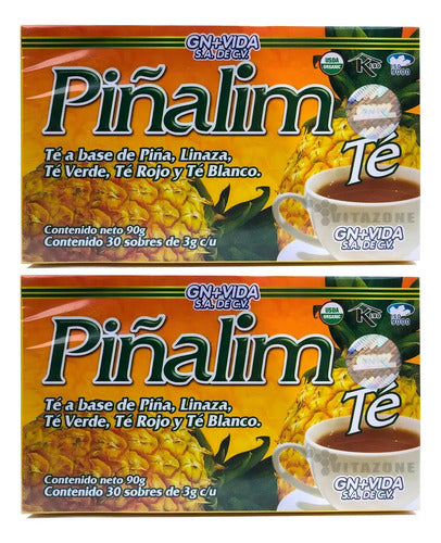 Té Termogénico Piñalim Sobres 30 Uds Gn+vida 2 Cajas Digestivo Orgánico