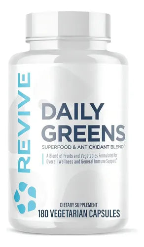 Revive Daily Greens Nutrición Escencial 180 Vcaps Sabor Sin Sabor