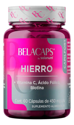 Solanum Belacaps Hierro+vitamina C+acido Fólico 60 Caps Sabor Sin Sabor