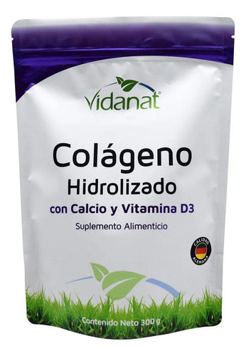 Colageno Hidrolizado Con Calcio Y Vitamina D3 300g Vidanat Sabor Sin Sabor