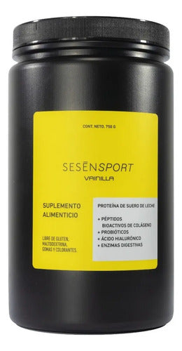 Sesen Sport Proteína De Suero De Leche Con Colágeno 750g Sabor Vainilla Bote En Polvo