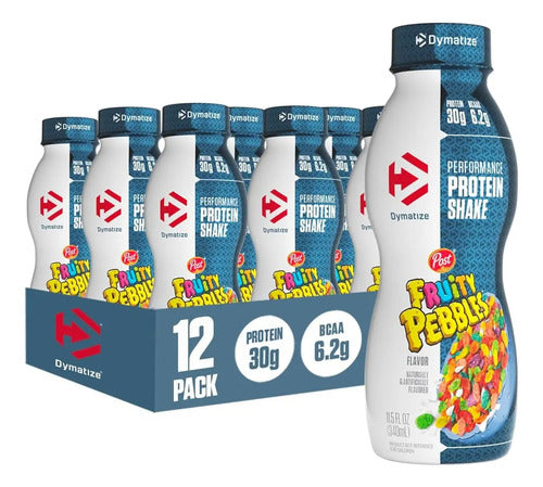 Proteína Dymatize Performance Protein Shake Sabor Fruity Pebbles Pack Con 12 Botellas