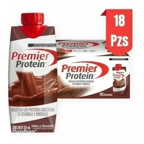 Malteada Con Proteína, Premier Protein, 18 Envases De 325 Ml Chocolate