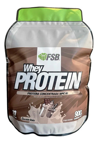 Proteína Whey Protein Fsb Wpc 80 De Chocolate, 900 G Para 30 Porciones Chocolate Shake