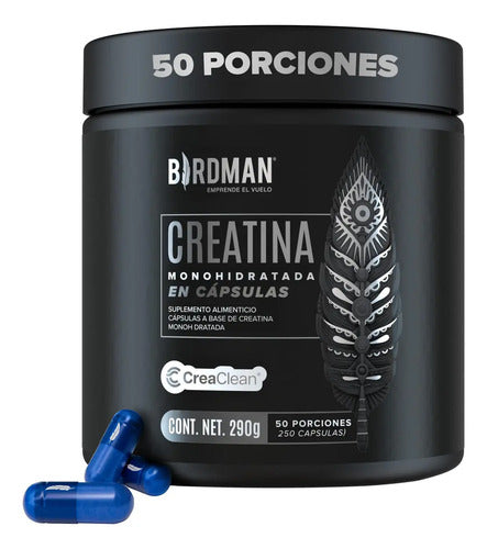 Creatina Monohidratada Birdman En Cápsulas Para Entreno Y Post-entreno Sin Sabor